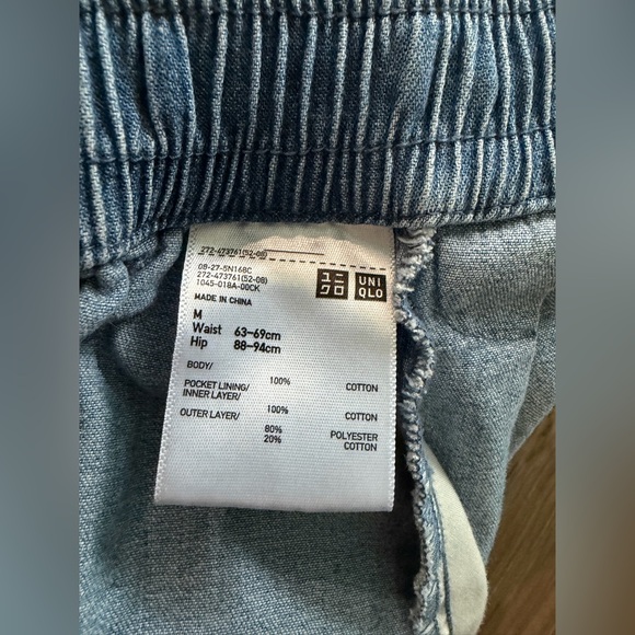 Uniqlo Blue Denim Elastic-Waist Women's Shorts - Picture 5 of 7